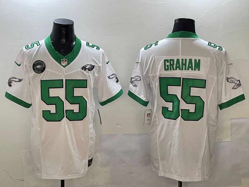 Men Philadelphia Eagles #55 Graham White Retro three generations 2025 Nike Vapor Limited NFL Jersey style 5->philadelphia eagles->NFL Jersey